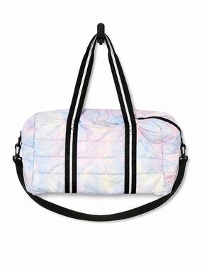 Victoria's Secret PINK Rainbow Cloud Print quilted duffle bag